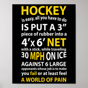 Affiche Citation De Hockey Le Hockey Est Un Cadeau Facile