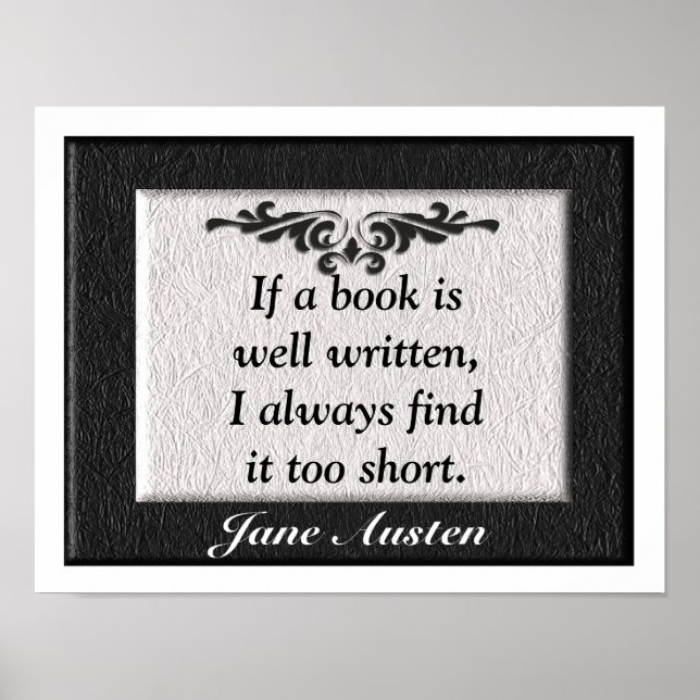 Affiche Citation de Jane Austen (Devant)