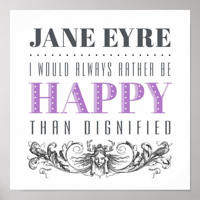 Affiche Citation De Jane Eyre - Je Préférerais Toujours Êt (Devant)