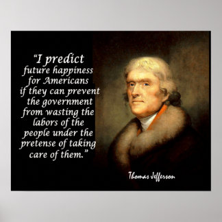 Affiche Citation de Jefferson - Je Prévois Le Bonheur Futu