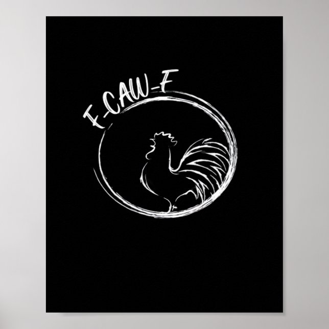 Affiche Citation de jeu de mots drôle de style rétro F-Caw (Devant)