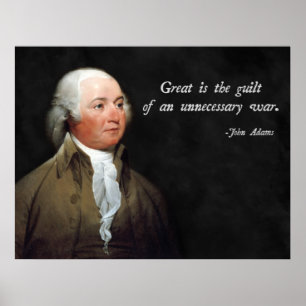 Affiche Citation de John Adams contre la guerre