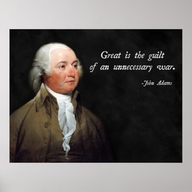Affiche Citation de John Adams contre la guerre (Devant)