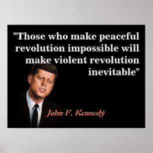 Affiche Citation de John F. Kennedy sur la révolution