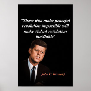 Affiche Citation de John F. Kennedy sur la révolution paci