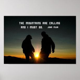 Affiche Citation de John Muir : Les montagnes appellent