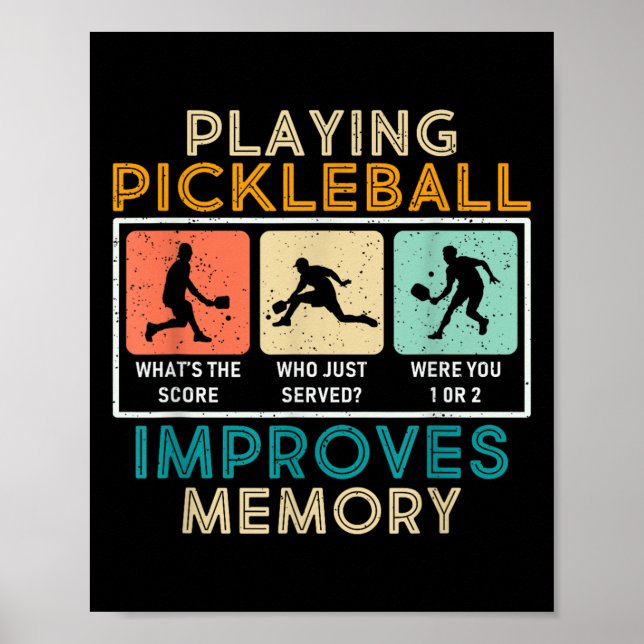 Affiche Citation de joueur de pickleball amusant Picklebal (Devant)