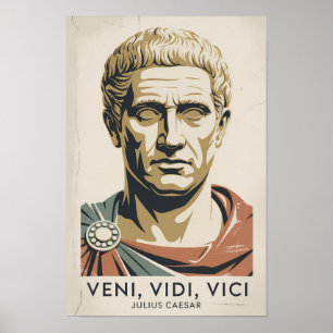 Affiche Citation de Jules César Illustration de l'Empire R