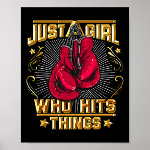 Affiche Citation de kickboxing boxe thaï juste une fille q