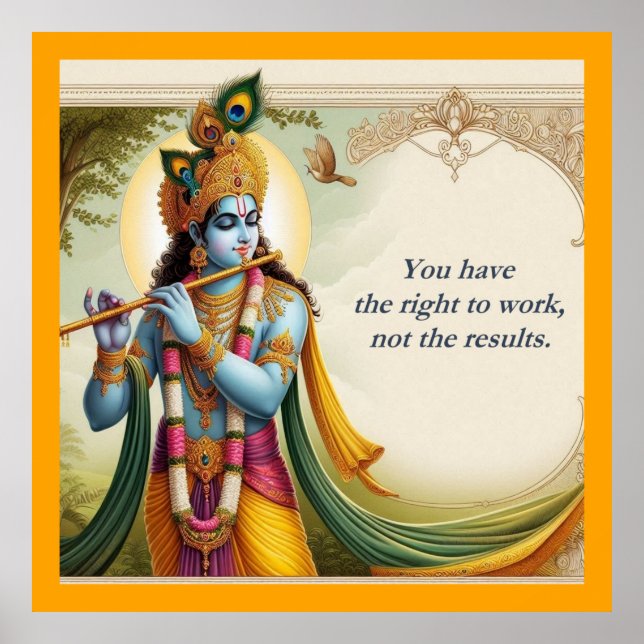 Affiche Citation de Krishna Gita Art : Motivation spiritue (Devant)