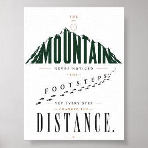Affiche Citation de la distance des pas de montagne