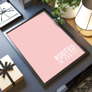 Affiche Citation de la foi chrétienne à racines roses blan