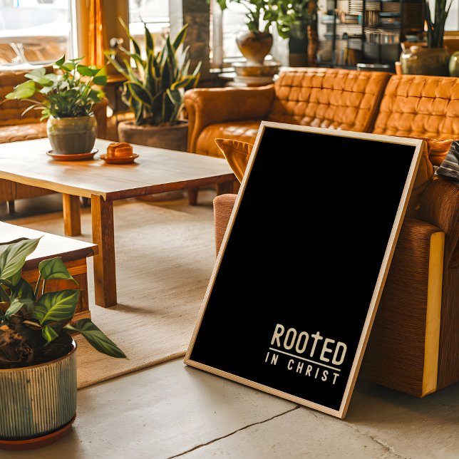 Affiche Citation de la foi chrétienne enracinée noire Post (Créateur téléchargé)