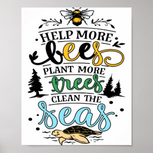 Affiche Citation de la Journée de la Terre Aider les Abeil
