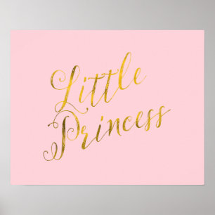 Affiche Citation de la petite princesse Faux Gold Foil Par