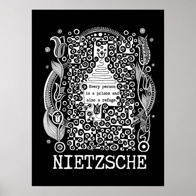 Affiche Citation de la prison et du REFUGE par Nietzsche (Devant)