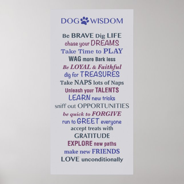 Affiche Citation de la sagesse du chien (Devant)