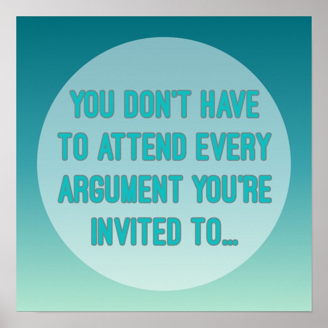 Affiche Citation de la typographie Turquoise et turquoise (Devant)