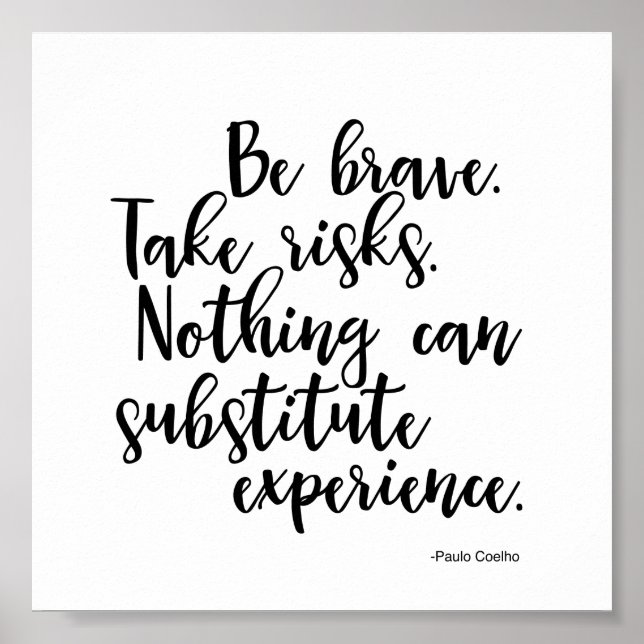 Affiche Citation de l'affiche Paulo Coelho - expérience (Devant)