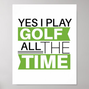 Affiche citation de l'amoureux du golf motivant