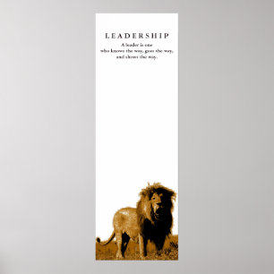 Affiche Citation de leadership motivationnel Lion