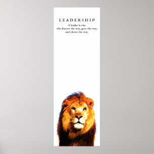 Affiche Citation de leadership motivationnel Lion
