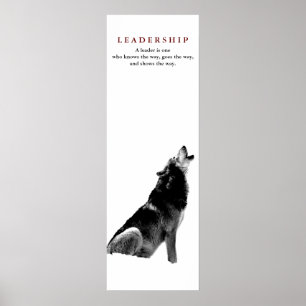 Affiche Citation de leadership motivationnel noir blanc Wo