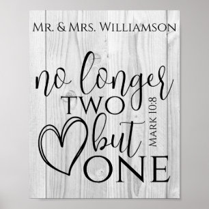 Affiche Citation de l'Écriture de mariage chrétien Cadeau 