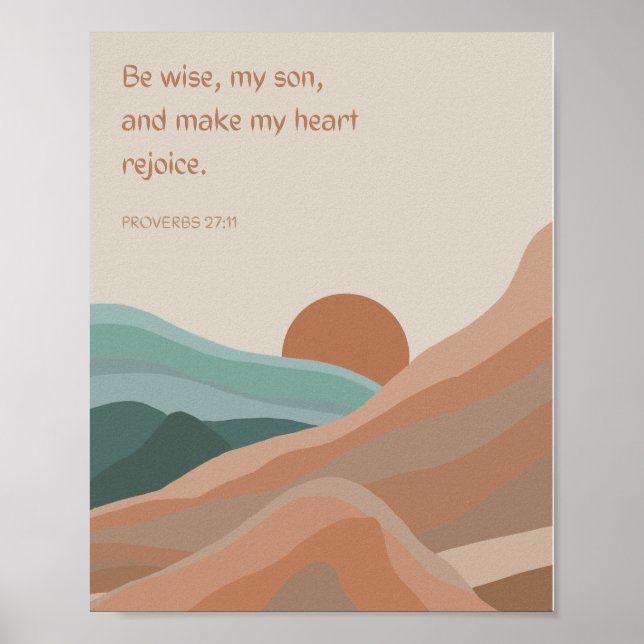 Affiche Citation de l'écriture Paysage Neutre Boho Mur Art (Devant)