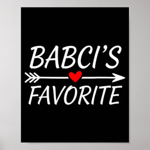 Affiche Citation de l'enfant préféré de Babci Cœur Grand-m