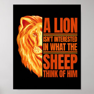 Affiche Citation de lion motivante pour hommes Un lion n'e