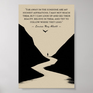Affiche Citation de Louisa May Alcott Minimaliste Loin dan