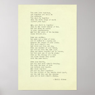 Affiche Citation de machine à écrire Kahlil Gibran