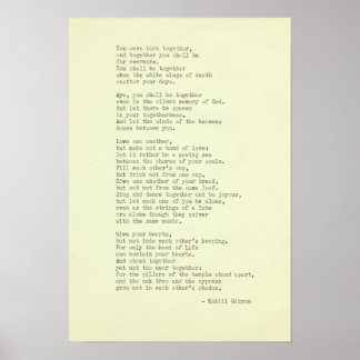 Affiche Citation de machine à écrire Kahlil Gibran