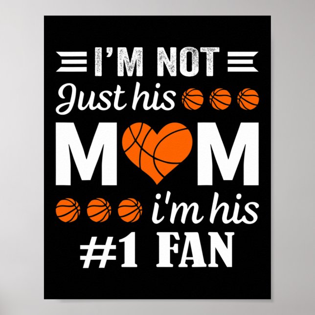 Affiche Citation de maman du fan de basket-ball (Devant)