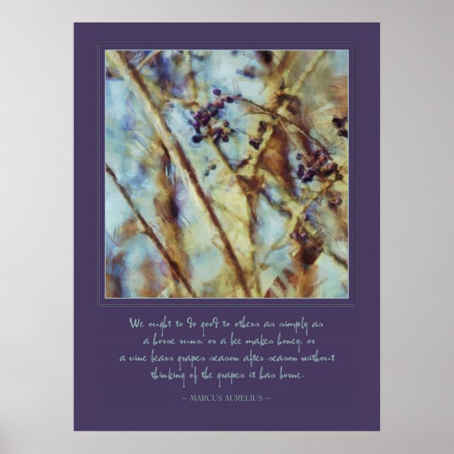 Affiche Citation de Marcus Aurelius "faire du bien aux aut (Devant)