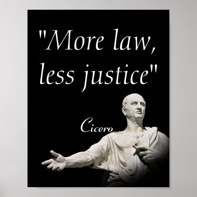 Affiche Citation De Marcus Tullius Cicero Sur Le Droit Et  (Devant)