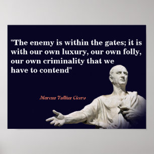Affiche Citation De Marcus Tullius Cicero Sur L'Ennemi