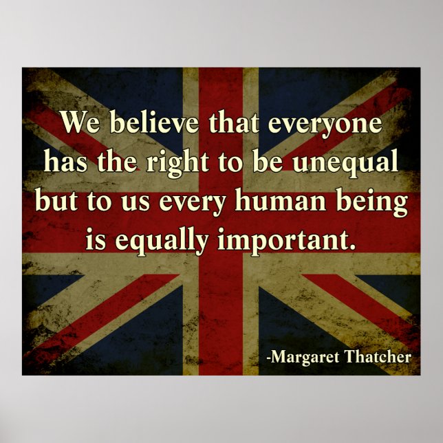 Affiche Citation de Margaret Thatcher pour l'égalité (Devant)