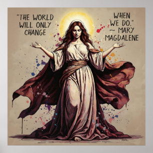 Affiche Citation de Marie-Madeleine Art Vintage 