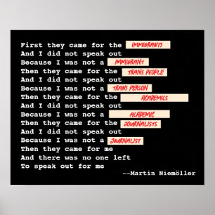Affiche Citation De Martin Niemöller (Modifiée)