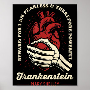 Affiche Citation de Mary Shelley Frankenstein Halloween Cœ