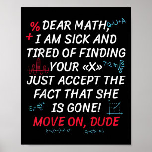 Affiche Citation de maths drôle Cher maths passe à autre c