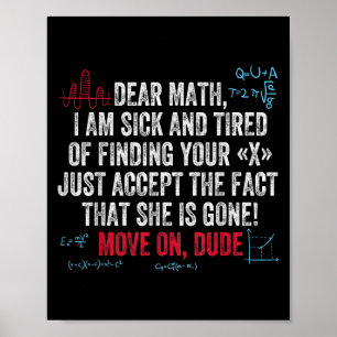 Affiche Citation de maths drôle Cher maths passe à autre c