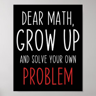 Affiche Citation de maths drôle Cher professeur de maths M