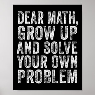 Affiche Citation de maths drôle Cher professeur de maths M