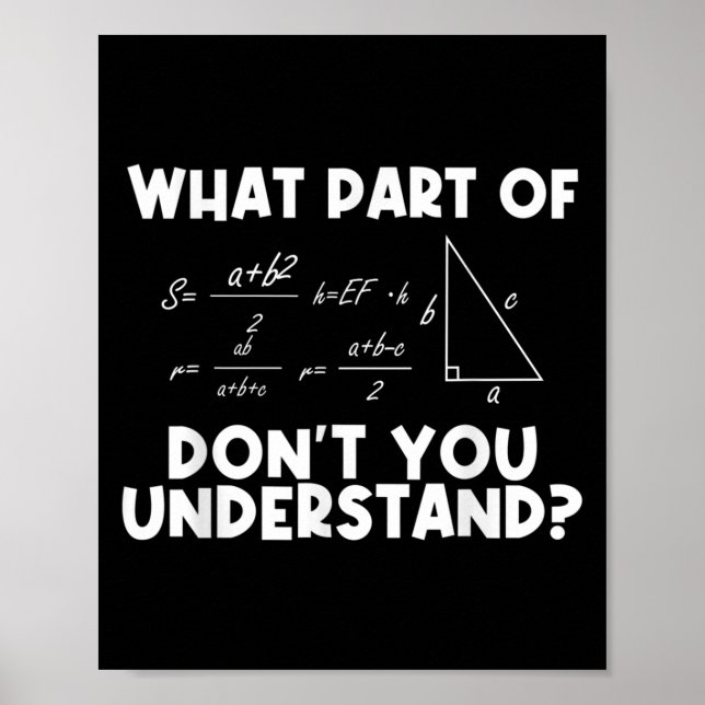 Affiche Citation de maths drôle Mathématiques Cher profess (Devant)