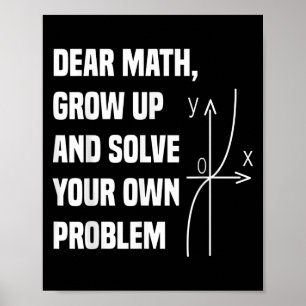 Affiche Citation de maths drôle pour filles garçons adoles