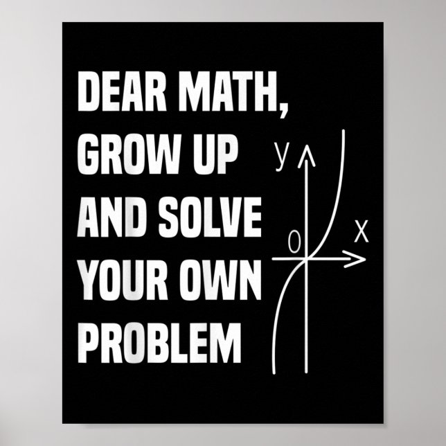 Affiche Citation de maths drôle pour filles garçons adoles (Devant)