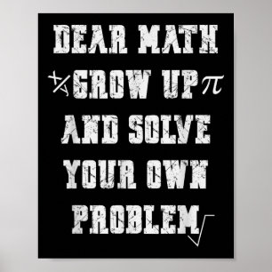 Affiche Citation De Maths Drôle Pour Filles Garçons Ados H